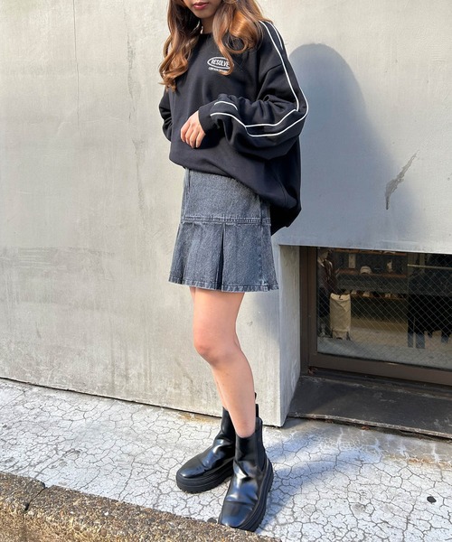 INGNI(イング)の「裾切替プリーツデニムミニスカート/C(デニムスカート・レディース・カモフラージュ/ブルー系その他/グレー/ライトグレー・FREE)」の15枚目の写真