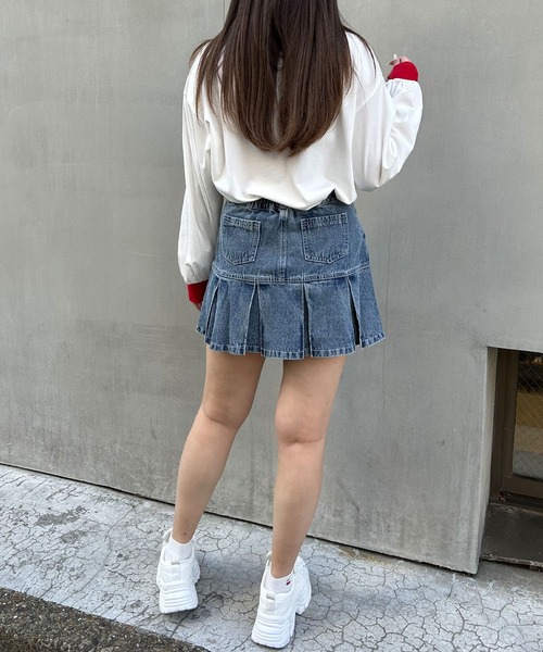 INGNI(イング)の「裾切替プリーツデニムミニスカート/C(デニムスカート・レディース・カモフラージュ/ブルー系その他/グレー/ライトグレー・FREE)」の19枚目の写真