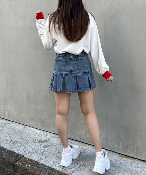 INGNI(イング)の「裾切替プリーツデニムミニスカート/C(デニムスカート・レディース・カモフラージュ/ブルー系その他/グレー/ライトグレー・FREE)」の20枚目の写真