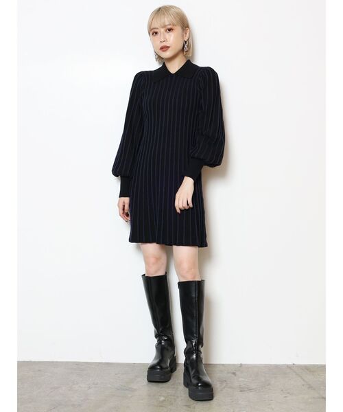 MURUA（ムルーア）の「プラットフォームエンジニアロングブーツ（ブーツ・レディース・ブラック・24.5/23.5/22.5）」の7枚目の写真