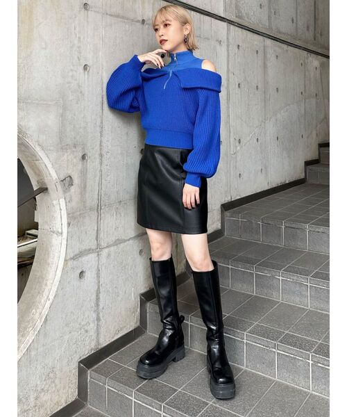 MURUA（ムルーア）の「プラットフォームエンジニアロングブーツ（ブーツ・レディース・ブラック・24.5/23.5/22.5）」の10枚目の写真