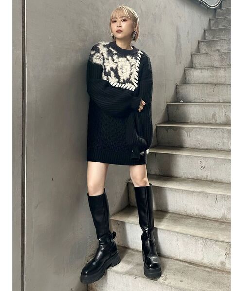 MURUA（ムルーア）の「プラットフォームエンジニアロングブーツ（ブーツ・レディース・ブラック・24.5/23.5/22.5）」の11枚目の写真