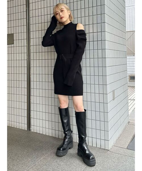 MURUA（ムルーア）の「プラットフォームエンジニアロングブーツ（ブーツ・レディース・ブラック・24.5/23.5/22.5）」の14枚目の写真