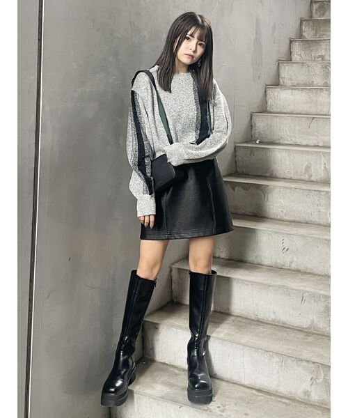 MURUA（ムルーア）の「プラットフォームエンジニアロングブーツ（ブーツ・レディース・ブラック・24.5/23.5/22.5）」の15枚目の写真