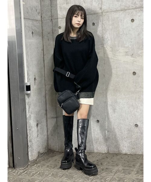 MURUA（ムルーア）の「プラットフォームエンジニアロングブーツ（ブーツ・レディース・ブラック・24.5/23.5/22.5）」の16枚目の写真