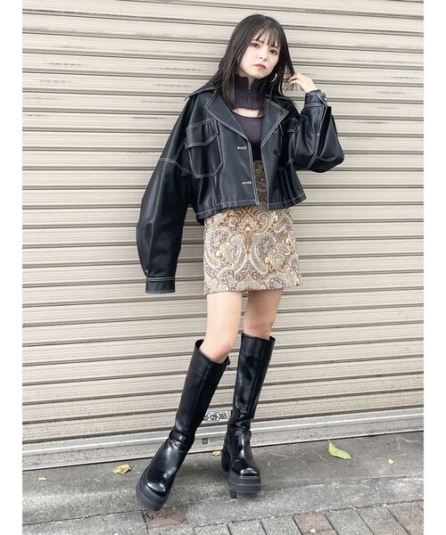 MURUA（ムルーア）の「プラットフォームエンジニアロングブーツ（ブーツ・レディース・ブラック・24.5/23.5/22.5）」の18枚目の写真