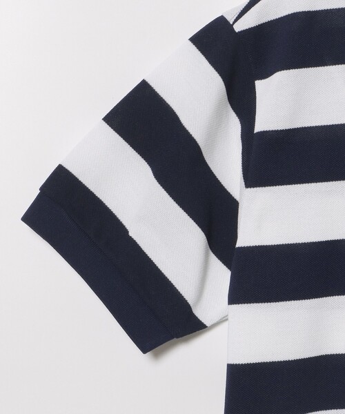 LACOSTE×BEAMS GOLF ボーダーポロシャツ ネイビー USS/M BEAMS GOLF（ビームス ゴルフ）〈MEN〉【別注】LACOSTE