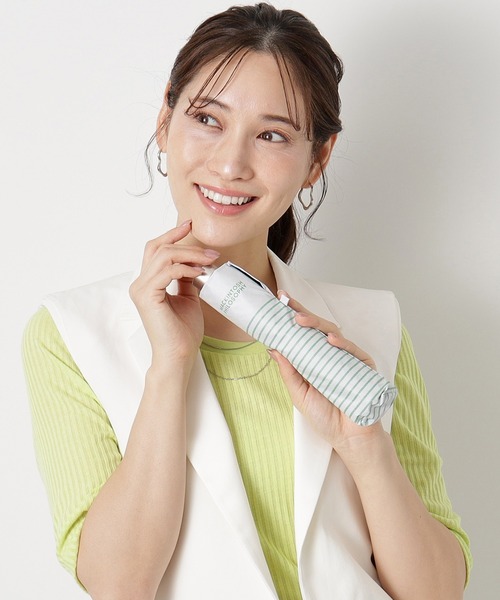 遮光 晴雨兼用 折りたたみ日傘 ボーダー（折りたたみ傘
