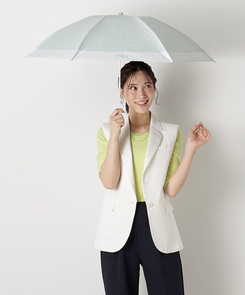 遮光 晴雨兼用 折りたたみ日傘 ボーダー（折りたたみ傘