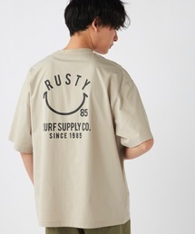 RUSTY（ラスティ）の「【RUSTY/ラスティー】ストレッチ軽量半袖Tシャツ　ニコチャンシリーズ　バックプリント（Tシャツ/カットソー）」