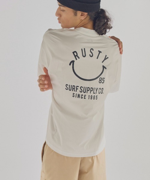 RUSTY(ラスティ)の「【RUSTY/ラスティー】ストレッチ軽量半袖Tシャツ ニコチャンシリーズ バックプリント(Tシャツ/カットソー・メンズ・カーキ/ブラック/ホワイト/ベージュ・MEDIUM/X-LARGE/LARGE)」の5枚目の写真