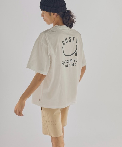 RUSTY(ラスティ)の「【RUSTY/ラスティー】ストレッチ軽量半袖Tシャツ ニコチャンシリーズ バックプリント(Tシャツ/カットソー・メンズ・カーキ/ブラック/ホワイト/ベージュ・MEDIUM/X-LARGE/LARGE)」の6枚目の写真