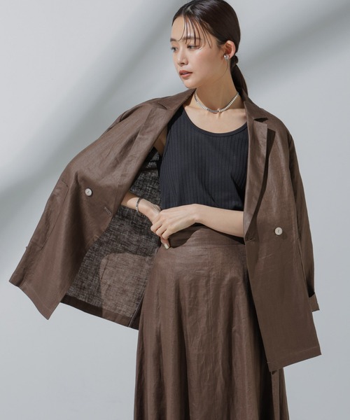 NANO universe（ナノユニバース）の「Anti Soaked(R) 汗染み防止 リブタンクトップ（Tシャツ/カットソー・レディース・ブラック/アイボリー/チャコール/グレー系その他4・S/M）」の7枚目の写真