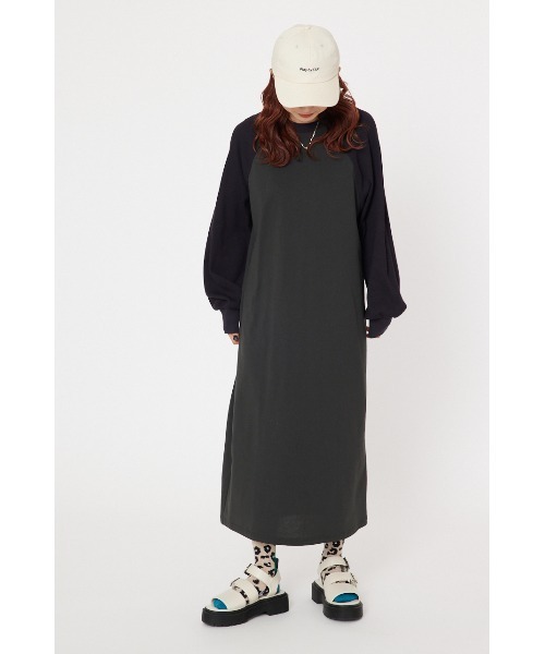 RODEO CROWNS WIDE BOWL（ロデオクラウンズワイドボウル）の「ラグランマキシワンピース（ワンピース・レディース・ネイビー/ブラック/ベージュ・FREE）」の7枚目の写真