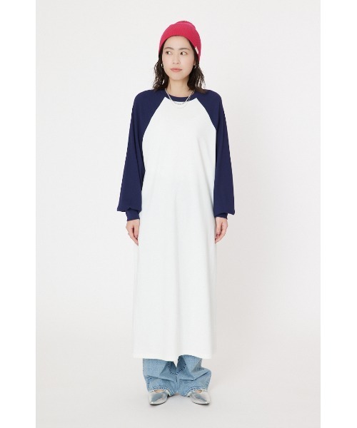 RODEO CROWNS WIDE BOWL（ロデオクラウンズワイドボウル）の「ラグランマキシワンピース（ワンピース・レディース・ネイビー/ブラック/ベージュ・FREE）」の13枚目の写真