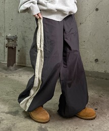サイドボタン2way配色ナイロンパンツ