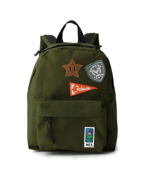 green label relaxing（グリーンレーベルリラクシング）の「green label relaxing別注 MEI Daypack Sサイズ/ワッペン2（バックパック/リュック・キッズ・オリーブ/ネイビー/ピンク・フリー）」の2枚目の写真