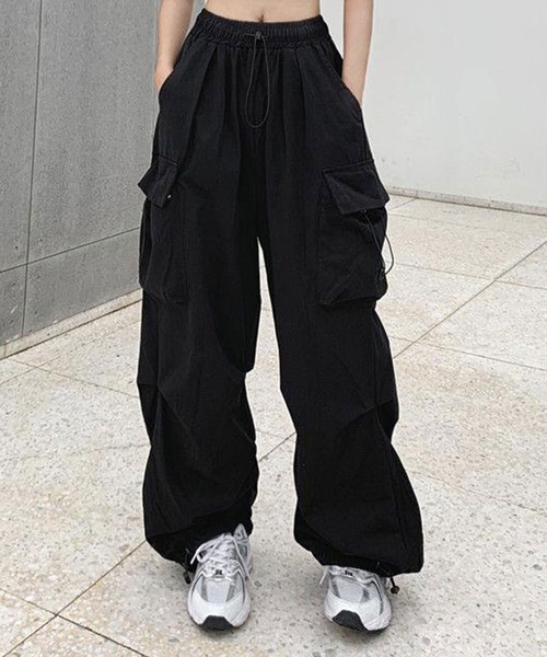 SHEPP(シープ)の「ワイド カーゴパンツ(カーゴパンツ・メンズ・ブラック/グレー・S/M/L)」の7枚目の写真