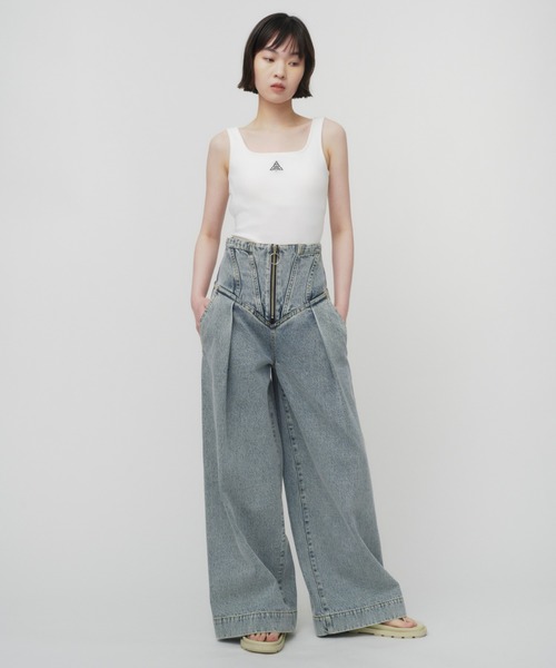 THINGS THAT MATTER（シングス ザット マター）の「ONENESS LOGO TANK TOP BODY SUIT / ワンネスロゴタンクトップボディスーツ（タンクトップ・レディース・ブラック/オフホワイト/ライトグレー・1/2）」の19枚目の写真