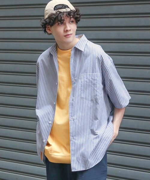 niko and...（ニコアンド）の「リネンブレンドボックスシャツ（シャツ/ブラウス・メンズ・ネイビー/イエロー/オフホワイト/ベージュ/サックスブルー/ライトグレー・MEDIUM/LARGE）」の5枚目の写真