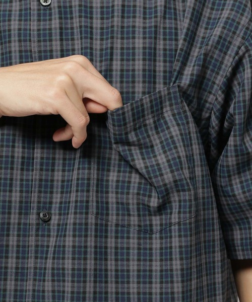 niko and...（ニコアンド）の「リネンブレンドボックスシャツ（シャツ/ブラウス・メンズ・ネイビー/イエロー/オフホワイト/ベージュ/サックスブルー/ライトグレー・MEDIUM/LARGE）」の12枚目の写真