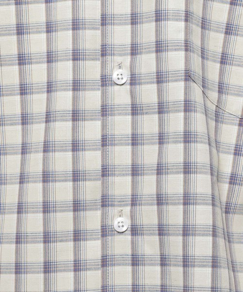 niko and...（ニコアンド）の「リネンブレンドボックスシャツ（シャツ/ブラウス・メンズ・ネイビー/イエロー/オフホワイト/ベージュ/サックスブルー/ライトグレー・MEDIUM/LARGE）」の7枚目の写真