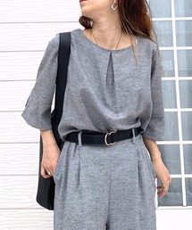 Q | リネンライクスリット袖ブラウス(シャツ/ブラウス)