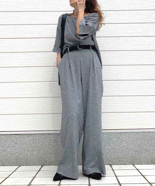 Q（キュー）の「リネンライクスリット袖ブラウス（シャツ/ブラウス・レディース・チャコールグレー/ブラック・MEDIUM）」の11枚目の写真