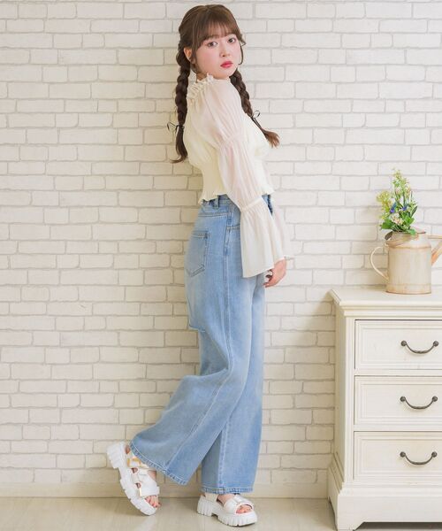 ems excite（エムズエキサイト）の「リボンパールBL（シャツ/ブラウス・レディース・ピンク/ブラック/ナチュラル・FREE）」の11枚目の写真