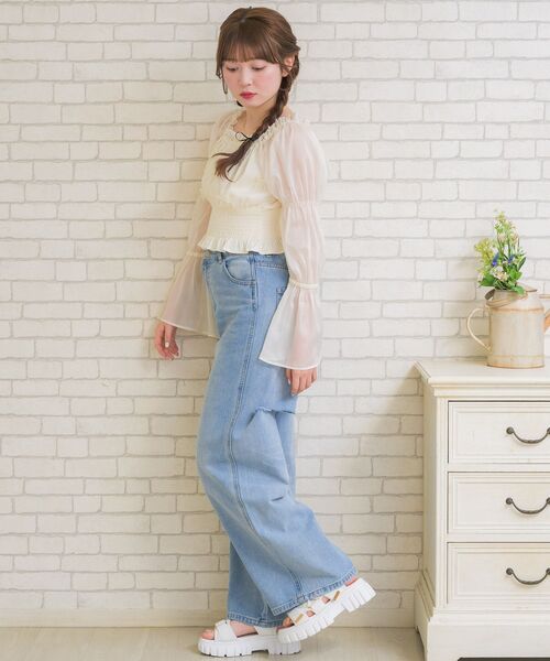 ems excite（エムズエキサイト）の「リボンパールBL（シャツ/ブラウス・レディース・ピンク/ブラック/ナチュラル・FREE）」の12枚目の写真