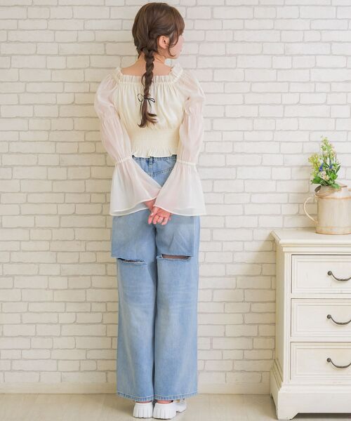 ems excite（エムズエキサイト）の「リボンパールBL（シャツ/ブラウス・レディース・ピンク/ブラック/ナチュラル・FREE）」の13枚目の写真