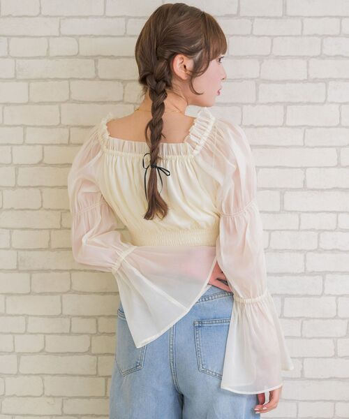 ems excite（エムズエキサイト）の「リボンパールBL（シャツ/ブラウス・レディース・ピンク/ブラック/ナチュラル・FREE）」の17枚目の写真