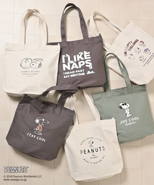 Honeys（ハニーズ）の「スヌーピー／トートバッグ（トートバッグ・レディース・ホワイト×ブラック/カーキ/キナリ/スミクロ/ホワイト系その他/ブラック系その他・FREE）」の12枚目の写真