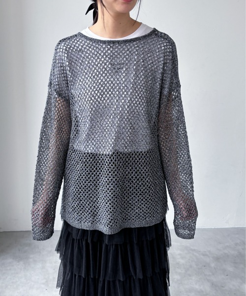 EPIMI E'PIMMY（エピミエピミー）の「ロゴ刺繍コンパクトTシャツ（Tシャツ/カットソー・レディース・オフホワイト/杢グレー/オートミール・MEDIUM）」の7枚目の写真