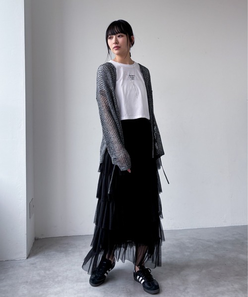 EPIMI E'PIMMY（エピミエピミー）の「ロゴ刺繍コンパクトTシャツ（Tシャツ/カットソー・レディース・オフホワイト/杢グレー/オートミール・MEDIUM）」の8枚目の写真