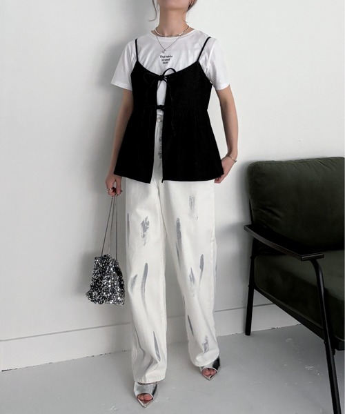 EPIMI E'PIMMY（エピミエピミー）の「ロゴ刺繍コンパクトTシャツ（Tシャツ/カットソー・レディース・オフホワイト/杢グレー/オートミール・MEDIUM）」の19枚目の写真