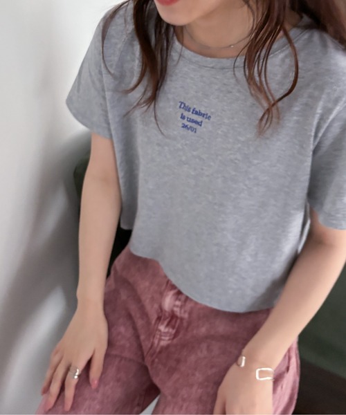 EPIMI E'PIMMY（エピミエピミー）の「ロゴ刺繍コンパクトTシャツ（Tシャツ/カットソー・レディース・オフホワイト/杢グレー/オートミール・MEDIUM）」の22枚目の写真