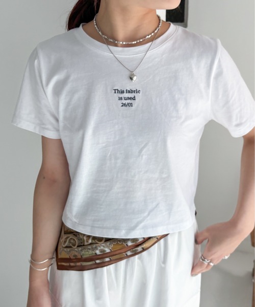 EPIMI E'PIMMY（エピミエピミー）の「ロゴ刺繍コンパクトTシャツ（Tシャツ/カットソー・レディース・オフホワイト/杢グレー/オートミール・MEDIUM）」の15枚目の写真