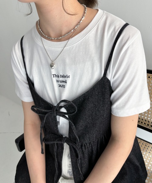 EPIMI E'PIMMY（エピミエピミー）の「ロゴ刺繍コンパクトTシャツ（Tシャツ/カットソー・レディース・オフホワイト/杢グレー/オートミール・MEDIUM）」の20枚目の写真