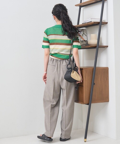 FREAK'S STORE（フリークスストア）の「シアーボーダーポロ/ポロシャツ/シアーニット（Tシャツ/カットソー・レディース・キャメル/グリーン/ブルー・ﾌﾘ-）」の21枚目の写真