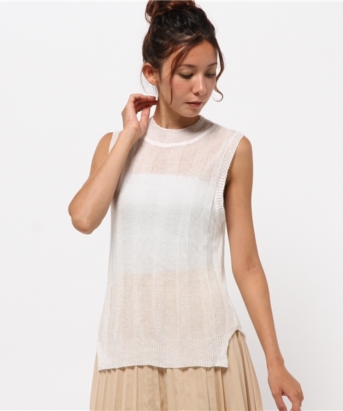 OUTLET（アウトレット）の「【goocy】透カシH/NKnitTT（ニット/セーター・レディース・レッド/ネイビー/イエロー/ホワイト・FREE）」の2枚目の写真