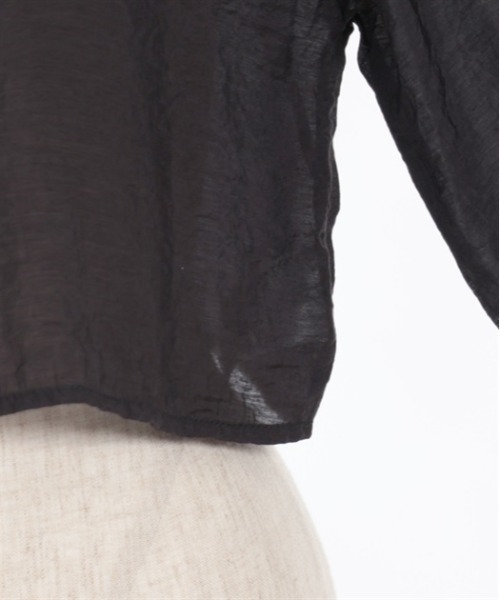 axes femme POETIQUE(アクシーズファムポエティック)の「チャイナボタンシアーシャツ(シャツ/ブラウス・レディース・キナリ/ブラック/サックスブルー・MEDIUM)」の16枚目の写真