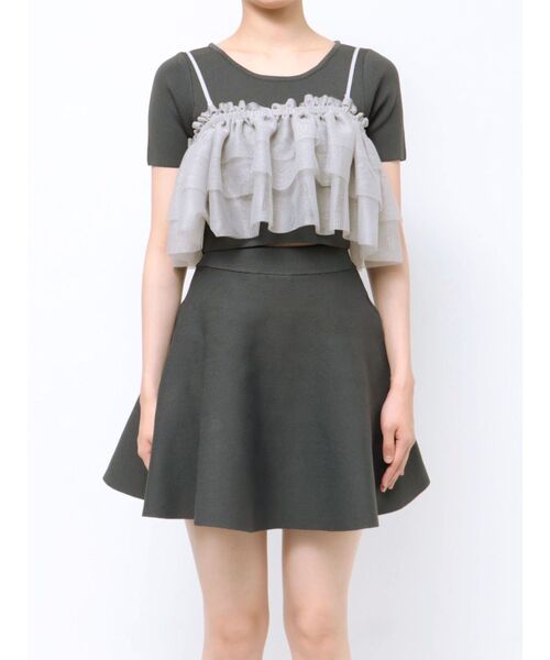 セール】ラメチュールキャミセットニットトップス【セットアップ