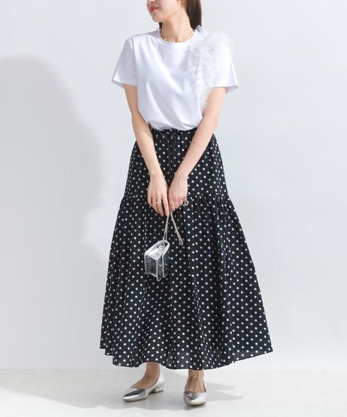 PICCIN(ピッチン)の「フリルショルダープルオーバー(Tシャツ/カットソー・レディース・ベージュ/ブラック/オフホワイト・M)」の8枚目の写真