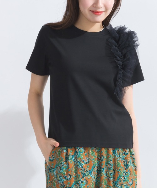 PICCIN(ピッチン)の「フリルショルダープルオーバー(Tシャツ/カットソー・レディース・ベージュ/ブラック/オフホワイト・M)」の13枚目の写真