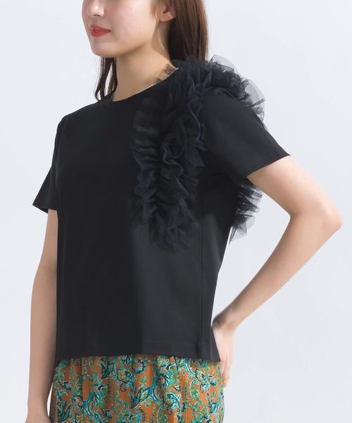 PICCIN(ピッチン)の「フリルショルダープルオーバー(Tシャツ/カットソー・レディース・ベージュ/ブラック/オフホワイト・M)」の14枚目の写真