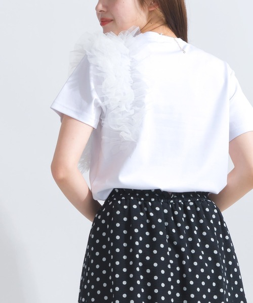 PICCIN(ピッチン)の「フリルショルダープルオーバー(Tシャツ/カットソー・レディース・ベージュ/ブラック/オフホワイト・M)」の6枚目の写真