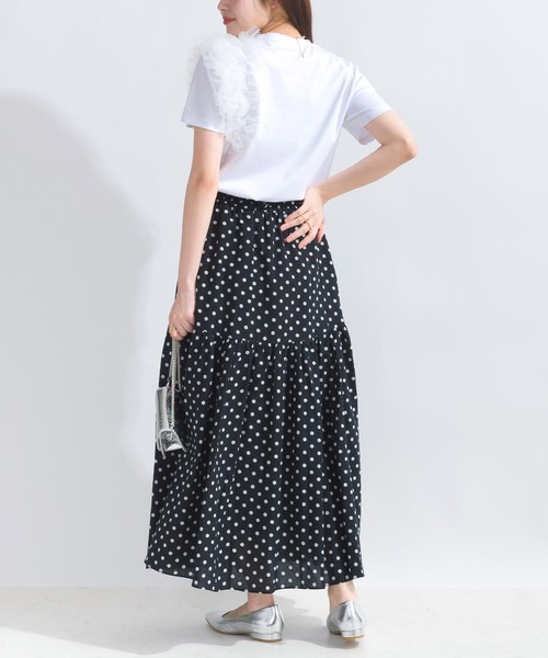 PICCIN(ピッチン)の「フリルショルダープルオーバー(Tシャツ/カットソー・レディース・ベージュ/ブラック/オフホワイト・M)」の10枚目の写真