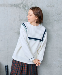 PAR ICI | アクリルウール ケーブルマリンプルオーバー(ニット/セーター)