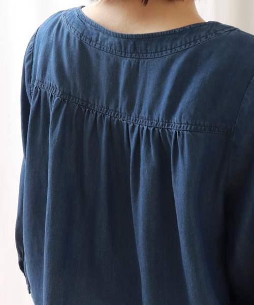 libelle more（リベル モア）の「再生繊維デニム　ラウンドネック　ブルゾン（ブルゾン・レディース・サックスブルー/ブルー/インディゴブルー・M/L）」の22枚目の写真